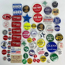 Illinois Political Button 1960 - 1980 Vintage Lot of 70 Fed State Local Election picture