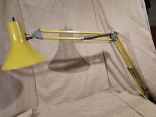 Vintage 1960's LUXO Articulating Architect's Lamp, Bright Yellow - Working picture