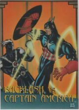 1997 Fleer Skybox Marvel vs Wildstorm Clearchrome A5 Backlash vs Captain America picture