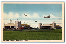 c1940's Airplane Flying Acre Airport Edmonton Alberta Canada Vintage Postcard picture