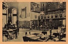Interior Main Room of Library West Point New York NY c1920 Postcard picture