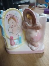 Retro 1950s Little Baby Girl Mirror Ceramic Planter Vtg Figurine Relpo Samson  picture