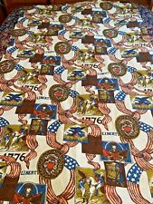 Vtg 1776 Patriotic Fabric Eagle Flags Fidelity Liberty Banners by the Yard picture
