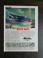 1944 Martin Aircraft WWII Mighty Martin Mars Worlds Largest Flying Boat Ad 524 picture