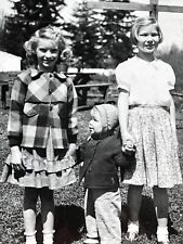 AYC Photograph 1950 Girls Holding Hands Sisters Baby picture