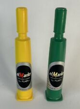 Vintage El Marko Permanent Markers By Flair Green And Yellow Both Still Work picture
