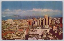 San Francisco California, City Skyline from Top of the Mark, Vintage Postcard picture