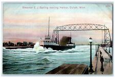 c1910's Steamer E. J. Leaving Harbor Scene Duluth Minnesota MN Unposted Postcard picture