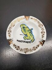 Vintage Martinique Souvenir Ashtray - Made in France - Gold trimmed - 4 Inches picture