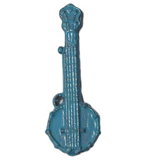 Vintage 1920 Metal Cracker Jack Toy Blue Banjo Prize Charm Bluegrass Antique picture