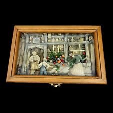 Vintage 3D Paper Diorama Anton Pieck The Clock Shop Musical Jewelry Box READ picture