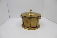 Vintage English brass tea biscuit Caddy with hinged lid picture