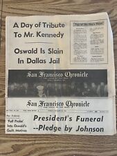 John F. Kennedy San Francisco Chronicle Newspapers Nov 1963 Funeral & Oswald  picture