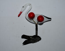 antique German christmas ornament mouth blown, Stork on clip picture