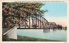 Grand Junction CO Colorado River Main Street Bridge 1920s Vtg Postcard D59 picture