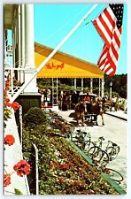 Postcard MI Grand Hotel Horse Drawn Carriage Bicycles Mackinac Island, Michigan picture