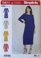Simplicity 9011 Easy To Sew Misses Pullover Knit Dresses Sewing Pattern Sz 6-14 picture