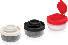 3 Pack Mini Salt and Pepper Shakers with Lids Spice Jars Salt Shakers for Travel picture