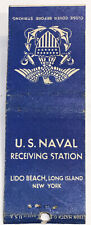 WWII Matchbook Cover US Naval Receiving Station Long Beach Long Island, NY d2037 picture