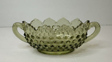 VINTAGE FENTON COLONIAL GREEN HOBNAIL CANDY, CONDIMENT, or NUT DISH picture