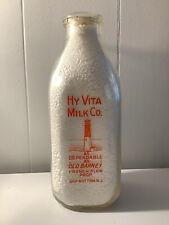 HY VITA MILK CO. “OLD BARNEY” Very Rare One Quart Milk Bottle Ship Bottom, NJ 🥛 picture