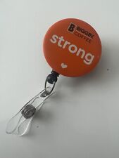Biggby Coffee Strong, Orange W Clip On &strerch Snap Holder, Collectors, picture