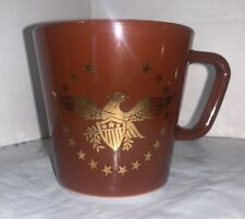 Vtg Pyrex Early American Americana Gold Eagle Single Brown Mug 10oz USA 1410 picture