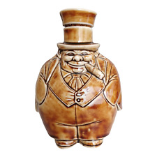 Vtg Schafer & Vater Fat Man Flask Rare Porcelain Germany Brown Bottle 3756 picture