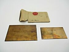 Vintage Engraved Copper Stamp 
