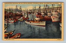 San Francisco CA Purse Seiners Fisherman's Wharf California 1947 Old Postcard picture