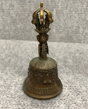 Tibetan Prayer Handbell Old Handmade Brass Buddhist Meditation Hand Bell 6