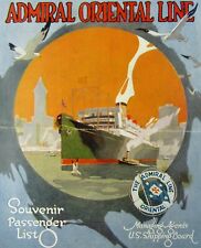 Vintage Hong Kong Admiral Orient Line Ocean Liner SS Jackson Passenger List 1924 picture