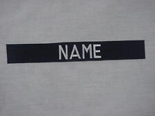 CUSTOM EMBROIDERED NAVY BLUE NAME TAPE, NEW, SEW ON* picture