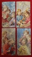 Lot of 4 CHRISTIAN CATHOLIC HOLY PICTURES  Angel Song For   Christmas  picture