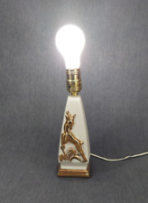 Vintage Mid Century, Art Deco Style  22 Karat Hand Decorated Deer Lamp picture