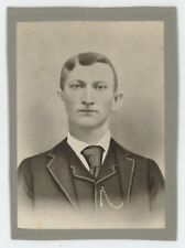 Antique c1890s 4.5x6 in Cabinet Card Handsome Man in Suit Looks Like Drawing picture