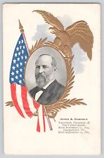 Postcard United States President James Garfield Patriotic Eagle Flag Antique picture