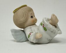 VTG Porcelain Enesco Ruth Morehead Holly Babes Tumbling Angels Figure 1987 picture