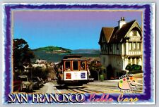 Postcard San Francisco California Cable Cars Bay View Alcatraz Painted Postcard picture