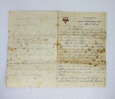 Rare 1918  YMCA Logo WW 1 Letter Active Service American Expeditionary Force P2 picture
