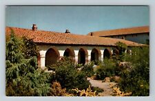 Salinas Valley CA-California, San Miguel Mission Garden, Arches Vintage Postcard picture