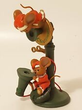 1991 vtg Enesco Christmas ornament mice phone CALLING HOME AT CHRISTMAS mouse picture