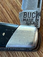 Buck 303 Cadet 1960's vintage black delrin scales pocket knife damaged picture