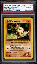 PSA 8 Blaine's Mankey 2000 Pokemon Card 63/132 1st Edition Gym Challenge picture