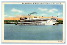 c1940's Steamship Oemulgee of the Bee Line Lying at Pier Brunswick GA Postcard picture