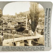 Sarajevo Bosnia Murder Scene Stereoview 1920s Bridge Street Keystone Photo F685 picture
