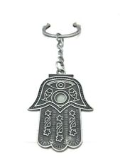 Hamsa Keychain Evil Eye Religious Charm Amulet Kabbalah silver Chain Gift New picture