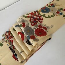 Wabi Sabi #C 6.5x55 Antique Japanese Kimono Fabric Panel RP62 picture