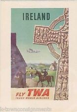 TWA Trans World Airlines Vintage Ireland Graphic Advertising Packing Guide Flyer picture