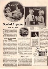 1928 PRINT AD: THOMPSON'S MALTED MILK CO. -SPOILED APPETITES ARE SERIOUS - B63 picture
